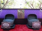 Wagons from the Haunted Mansion ride are displayed on the red carpet for the world premiere of Disney's "Haunted Mansion" at the Hyperion Theatre inside the Disney California Adventure Park in Anaheim, California, on July 15, 2023. Wagons from the Haunted Mansion ride are displayed on the red carpet for the world premiere of Disney's "Haunted Mansion" at the Hyperion Theatre inside the Disney California Adventure Park in Anaheim, California, on July 15, 2023.