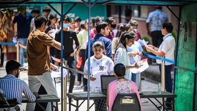 As far as gender-wise breakup is concerned, 73.83% of female candidates appeared for the test while 74.91% of male candidates took it, the data showed. (Raj K Raj/HT) As far as gender-wise breakup is concerned, 73.83% of female candidates appeared for the test while 74.91% of male candidates took it, the data showed. (Raj K Raj/HT)