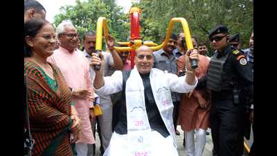 Defence minister Rajnath Singh at an event in his Lok Sabha constituency Lucknow on July 16. (HT photo) Defence minister Rajnath Singh at an event in his Lok Sabha constituency Lucknow on July 16. (HT photo)