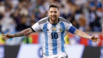 Argentina's Lionel Messi celebrates his goal during the international friendly football match between Argentina and Jamaica (AFP) Argentina's Lionel Messi celebrates his goal during the international friendly football match between Argentina and Jamaica (AFP)