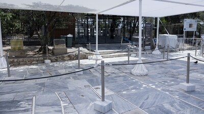 The closed entrance to the Acropolis archaeological site due to extreme hot weather conditions, in Athens, Greece. In Athens, the nighttime temperature won't drop below 25C (77F) for 15 days, while many of the city's inhabitants are seeking relief on nearby beaches from as early as 6 am (Photographer: Yorgos Karahalis/Bloomberg) The closed entrance to the Acropolis archaeological site due to extreme hot weather conditions, in Athens, Greece. In Athens, the nighttime temperature won't drop below 25C (77F) for 15 days, while many of the city's inhabitants are seeking relief on nearby beaches from as early as 6 am (Photographer: Yorgos Karahalis/Bloomberg)