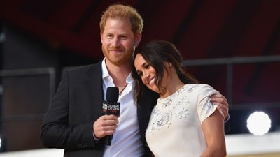 Prince Harry and Meghan Markle speak during the 2021 Global Citizen Live festival at the Great Lawn, Central Park on September 25, 2021 in New York City (Photo by Angela Weiss / AFP) (AFP) Prince Harry and Meghan Markle speak during the 2021 Global Citizen Live festival at the Great Lawn, Central Park on September 25, 2021 in New York City (Photo by Angela Weiss / AFP) (AFP)