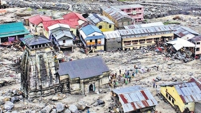 Rudraprayag,India,June 18:view of devastated Kedarnath temple surroundings due to rain fury on Sunday night,in Rudraprayag,India,June 18,2013. HT photo Rudraprayag,India,June 18:view of devastated Kedarnath temple surroundings due to rain fury on Sunday night,in Rudraprayag,India,June 18,2013. HT photo