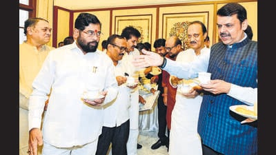 The official said that after the split in the NCP, only the Sharad Pawar faction had filed disqualification petitions against the nine ministers from the Ajit faction, while the latter had not. “However, the speaker has not served any notices to the Ajit faction in response to the petitions against them,” he said. “He is unlikely to begin the process anytime soon.” (Anshuman Poyrekar/HT PHOTO) The official said that after the split in the NCP, only the Sharad Pawar faction had filed disqualification petitions against the nine ministers from the Ajit faction, while the latter had not. “However, the speaker has not served any notices to the Ajit faction in response to the petitions against them,” he said. “He is unlikely to begin the process anytime soon.” (Anshuman Poyrekar/HT PHOTO)