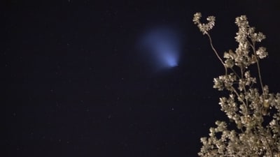 India’s Chandrayaan-3, the third lunar exploration mission, in Australia’s night sky. (Twitter/@erfmufn) India’s Chandrayaan-3, the third lunar exploration mission, in Australia’s night sky. (Twitter/@erfmufn)