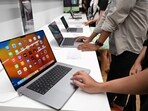 MacBooks laptops during the first Apple Premium Reseller grand opening in Phnom Penh on July 15.