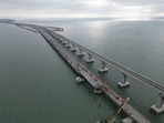 The Russian-built Crimean bridge linking mainland Russia and Moscow-annexed Crimea was personally inaugurated by Russian President Vladimir Putin five years ago on May 15, 2018. The Russian-built Crimean bridge linking mainland Russia and Moscow-annexed Crimea was personally inaugurated by Russian President Vladimir Putin five years ago on May 15, 2018.