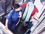 CCTV footage shows the accused pulling the female employee's hair