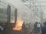 A fire broke out in a coach of Vande Bharat Express train going from Bhopal to Delhi's Hazrat Nizamuddin Terminal A fire broke out in a coach of Vande Bharat Express train going from Bhopal to Delhi's Hazrat Nizamuddin Terminal
