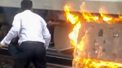 "When it was passing through Kalhar station, the station manager noticed smoke billowing out from the battery box of the C-14 coach following which he alerted senior officials and the train was stopped at Kurwai-Kaithora station, the official said in a statement. Fire brigade personnel extinguished the blaze by 7.58 am, the official said. (ANI ) "When it was passing through Kalhar station, the station manager noticed smoke billowing out from the battery box of the C-14 coach following which he alerted senior officials and the train was stopped at Kurwai-Kaithora station, the official said in a statement. Fire brigade personnel extinguished the blaze by 7.58 am, the official said. (ANI )