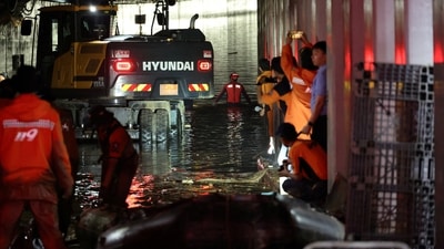 Torrential rains were dumping up to 3 centimetres (1.2 inches) per hour in some southern areas.&nbsp;&nbsp; (via REUTERS)