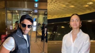 Ranveer Singh and Alia Bhatt at the Mumbai airport. Ranveer Singh and Alia Bhatt at the Mumbai airport.