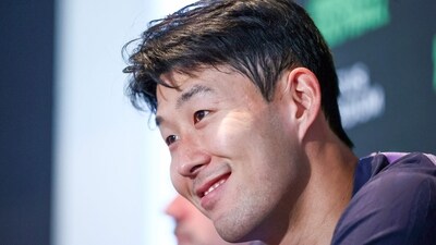 Tottenham Hotspurs' Son Heung-Min speaks during a press conference in Perth (AFP) Tottenham Hotspurs' Son Heung-Min speaks during a press conference in Perth (AFP)