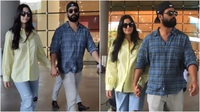 Katrina Kaif and Vicky Kaushal return from her birthday vacation in simple airport looks. Watch inside. Katrina Kaif and Vicky Kaushal return from her birthday vacation in simple airport looks. Watch inside.