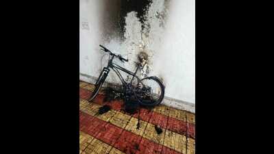 The entire incident was caught on CCTV cameras installed on the premises. (HT PHOTO)