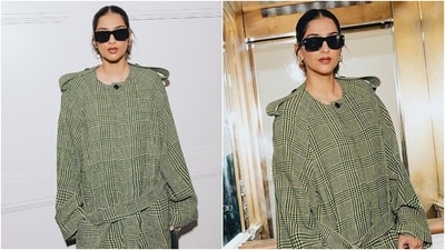 Sonam Kapoor makes a splash at Wimbledon in Burberry bold printed look. (Instagram) Sonam Kapoor makes a splash at Wimbledon in Burberry bold printed look. (Instagram)