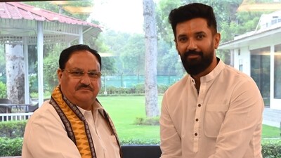 BJP national president JP Nadda met LJP (Ram Vilas) leader Chirag Paswan. BJP national president JP Nadda met LJP (Ram Vilas) leader Chirag Paswan.