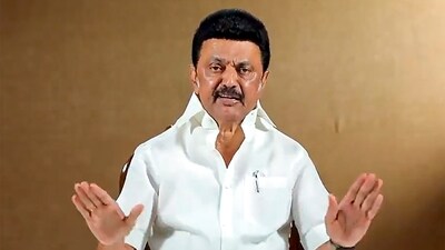 Tamil Nadu Chief Minister MK Stalin speaks during a video message. (PTI/ file photo) Tamil Nadu Chief Minister MK Stalin speaks during a video message. (PTI/ file photo)