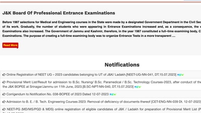 J&K NEET UG Counselling 2023: Apply from July 19 (kbopee.gov.in) J&K NEET UG Counselling 2023: Apply from July 19 (kbopee.gov.in)