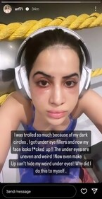 Uorfi Javed on her latest Instagram Story. Uorfi Javed on her latest Instagram Story.