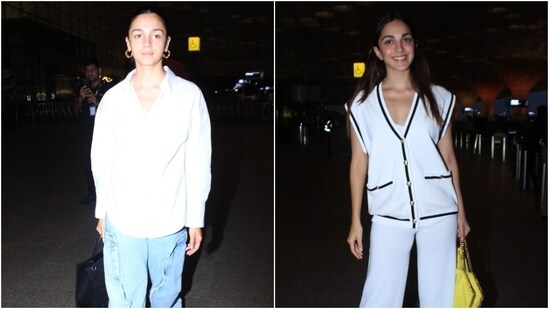 Alia Bhatt and Kiara Advani's fans love their simplicity at the airport. (HT Photo/Varinder Chawla)