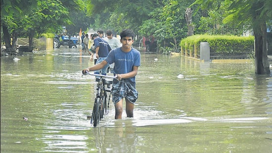 AtTronica City industrial area in Loni in Ghaziabad on Monday. (Sakib Ali/HT Photo)