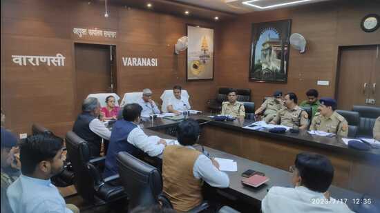 Review meeting for G20 preparations held in Varanasi on Monday. (HT Photo)