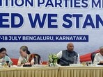 Congress Parliamentary Party (CPP) Chairperson Sonia Gandhi in a conversation with West Bengal Chief Minister Mamata Banerjee during the second day of the joint Opposition meeting, in Bengaluru on Tuesday. Congress President Mallikarjun Kharge and Bihar CM Nitish Kumar are also present. Congress Parliamentary Party (CPP) Chairperson Sonia Gandhi in a conversation with West Bengal Chief Minister Mamata Banerjee during the second day of the joint Opposition meeting, in Bengaluru on Tuesday. Congress President Mallikarjun Kharge and Bihar CM Nitish Kumar are also present.