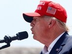 Former U.S. President Donald Trump delivers remarks at his "Make America Great Again" rally in Pickens, South Carolina,