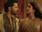 Varun Dhawan and Janhvi Kapoor in a still from Bawaal song Dilon ki Doriyan.