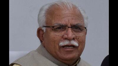 Chief minister Manohar Lal Khattar on Tuesday virtually inaugurated and laid the foundation stones of 347 projects worth  ₹2,741 crore in various districts of Haryana. (HT File Photo)