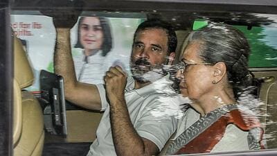 Congress parliamentary party chairperson Sonia Gandhi and Congress leader Rahul Gandhi were among the six people on the plane (ANI) Congress parliamentary party chairperson Sonia Gandhi and Congress leader Rahul Gandhi were among the six people on the plane (ANI)