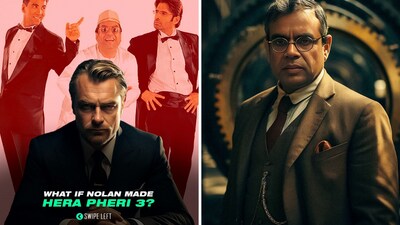 The images are used by an Instagram user that shows AI imagining Christopher Nolan as director of Hera Pheri 3. (Instagram/@sahixd) The images are used by an Instagram user that shows AI imagining Christopher Nolan as director of Hera Pheri 3. (Instagram/@sahixd)