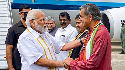 Prime Minister Narendra Modi and Congress MP Shashi Tharoor. (PTI file) Prime Minister Narendra Modi and Congress MP Shashi Tharoor. (PTI file)