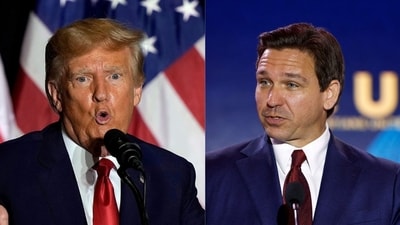 Figures released by Florida governor Ron DeSantis’ campaign revealed that he raised more cash than former president Donald Trump in the last quarter (AP Photo/Charlie Riedel, File, Photo by Anna Moneymaker / GETTY IMAGES NORTH AMERICA / Getty Images via AFP) Figures released by Florida governor Ron DeSantis’ campaign revealed that he raised more cash than former president Donald Trump in the last quarter (AP Photo/Charlie Riedel, File, Photo by Anna Moneymaker / GETTY IMAGES NORTH AMERICA / Getty Images via AFP)