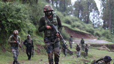 The gunbattle scene. (PTI) The gunbattle scene. (PTI)