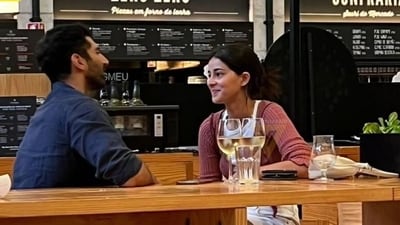 Aditya Roy Kapur and Ananya Panday at a restaurant in Lisbon. Aditya Roy Kapur and Ananya Panday at a restaurant in Lisbon.