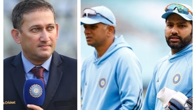 Ajit Agarkar, Rahul Dravid and Rohit Sharma Ajit Agarkar, Rahul Dravid and Rohit Sharma