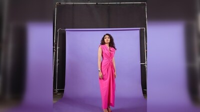 Sobhita Dhulipala amped up her Barbie look with matching pink pointed stilettoes and minimal silver jewellery. (Instagram/@sobhitad) Sobhita Dhulipala amped up her Barbie look with matching pink pointed stilettoes and minimal silver jewellery. (Instagram/@sobhitad)