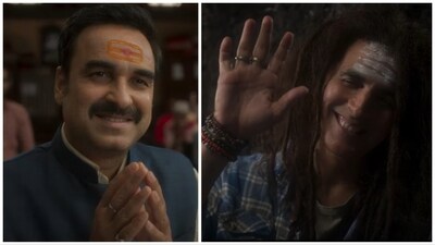 Pankaj Tripathi and Akshay Kumar in stills from OMG 2 song Oonchi Oonchi Waadi. Pankaj Tripathi and Akshay Kumar in stills from OMG 2 song Oonchi Oonchi Waadi.