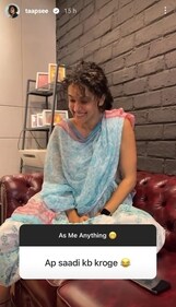 Taapsee Pannu took a fan question during an AMA session. Taapsee Pannu took a fan question during an AMA session.