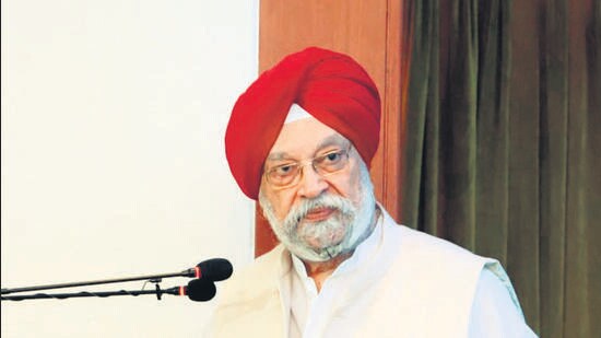 Union minister of housing and urban affairs Hardeep Singh Puri speaks at the Connect Karo 2023 event in New Delhi on Tuesday.