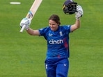 England's Nat Sciver-Brunt celebrates making her century during the 3rd ODI of the Women's Ashes Series England's Nat Sciver-Brunt celebrates making her century during the 3rd ODI of the Women's Ashes Series