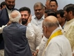 PM Modi hugged Chirag Paswan at the NDA meet in New Delhi on Tuesday. PM Modi hugged Chirag Paswan at the NDA meet in New Delhi on Tuesday.