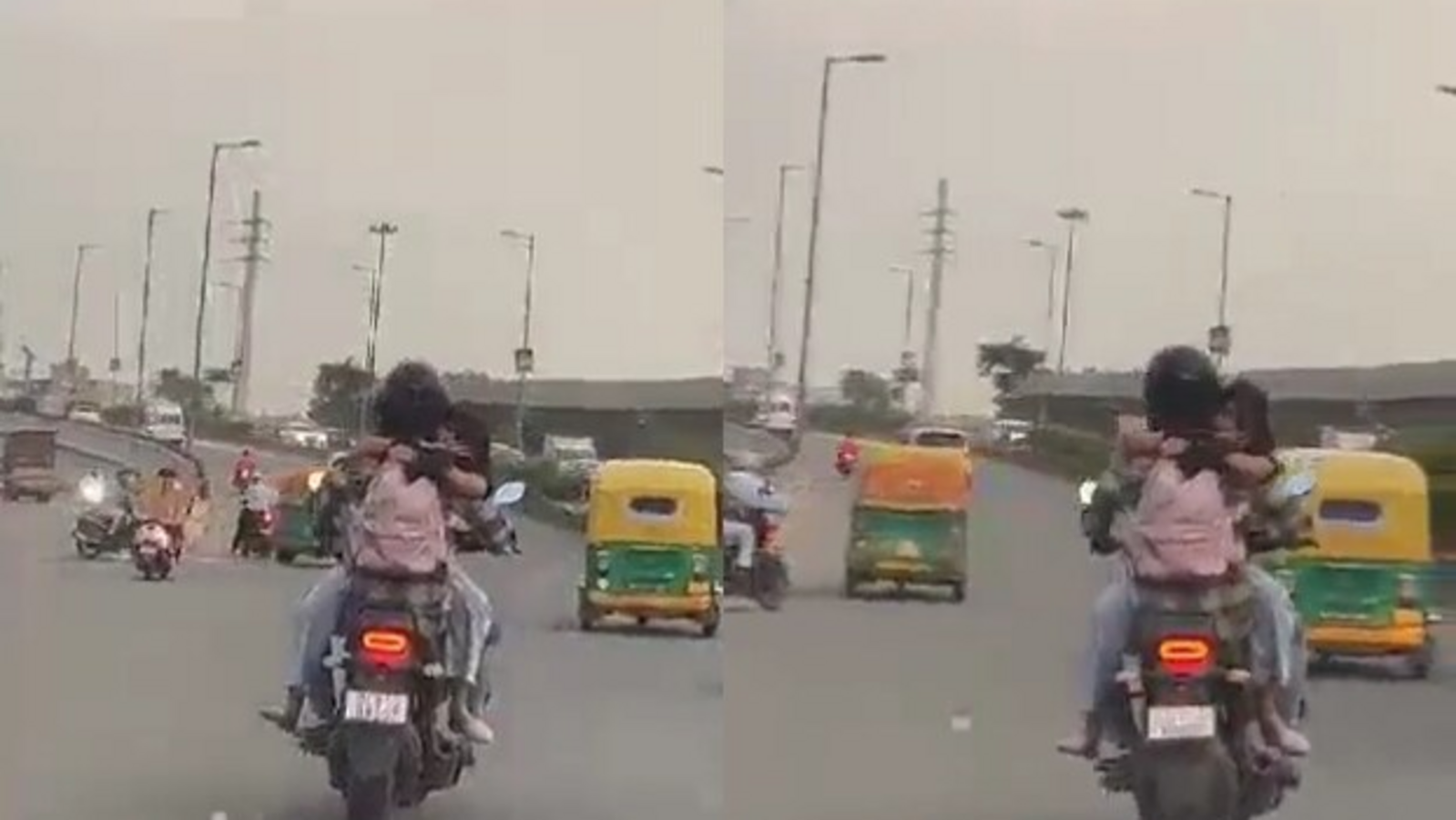 Delhi Traffic police reacts to couple's PDA on moving bike - Vimarsana News