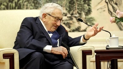 Former US Secretary of State Henry Kissinger speaks during a meeting with Chinese Foreign Minister. (Reuters)
