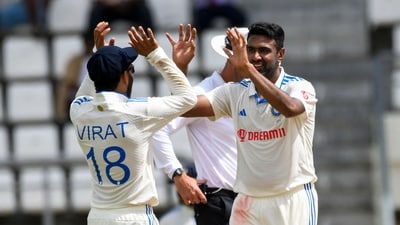 Ravichandran Ashwin (R) and Virat Kohli (L) during the 1st Test vs West Indies (AFP) Ravichandran Ashwin (R) and Virat Kohli (L) during the 1st Test vs West Indies (AFP)