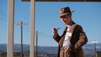 This image released by Universal Pictures shows Matt Damon as Gen. Leslie Groves, left, and Cillian Murphy as J. Robert Oppenheimer in a scene from "Oppenheimer." (Universal Pictures via AP) (AP) This image released by Universal Pictures shows Matt Damon as Gen. Leslie Groves, left, and Cillian Murphy as J. Robert Oppenheimer in a scene from "Oppenheimer." (Universal Pictures via AP) (AP)