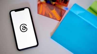 The Threads logo on a smartphone. (Bloomberg) The Threads logo on a smartphone. (Bloomberg)