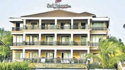 Murud, India - March 26, 2022: Sai Resort, alleged by Kirit Somaiya that the resort is owned by the State Transport Minister and Shiv Sena leader Anil Parab, who has denied any connection to the said resort and threatened to move court against the BJP leader for maligning his image, in Murud, India, on Saturday, March 26, 2022. ((Photo by Anil Phalke/HT Photo) (Hindustan Times) Murud, India - March 26, 2022: Sai Resort, alleged by Kirit Somaiya that the resort is owned by the State Transport Minister and Shiv Sena leader Anil Parab, who has denied any connection to the said resort and threatened to move court against the BJP leader for maligning his image, in Murud, India, on Saturday, March 26, 2022. ((Photo by Anil Phalke/HT Photo) (Hindustan Times)